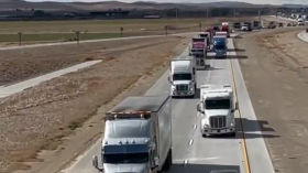 A Convoy of Hundreds of Truckers Left California en Route to Washington, D.C. To Restore Freedom by emy