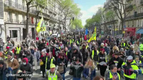Yellow Vests and Everyday Parisians Demonstrate Against Macron Leading up to the Election by emy